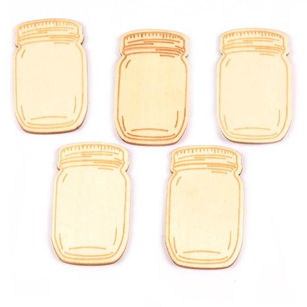 28X48mm Home Decorations Natural Color Bottle Shape Wood DIY Craft Scrapbookings Decoration Handmade Sewing Supplies 30Pcs M1746