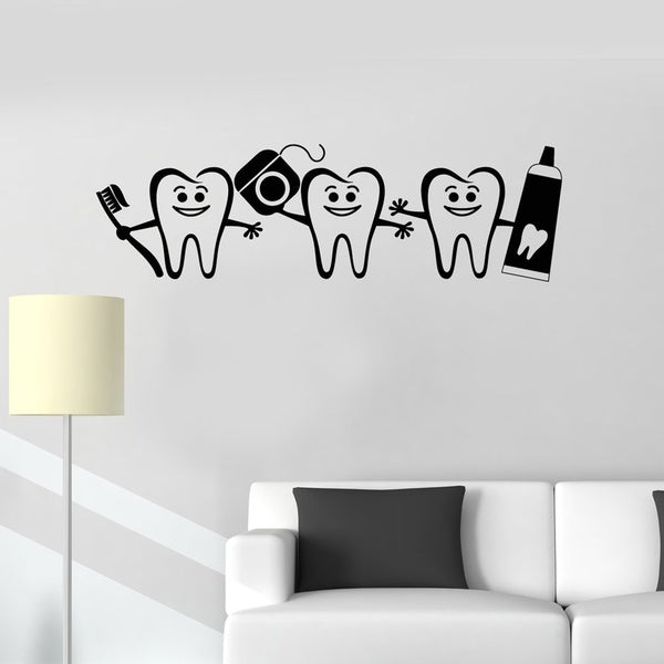 Soins dentaires Wall Sticker Vinyle Dentiste Signe Porte Fenêtre Stickers Maison Salle De Bains Décor Art Mural Affiche Dent Decal