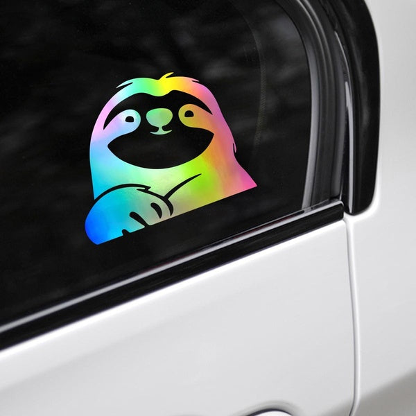 1PC Fashion Cute Animal Sloth Reflective Car Sticker Fashion Car Body Window Bumper Vinyl Decal