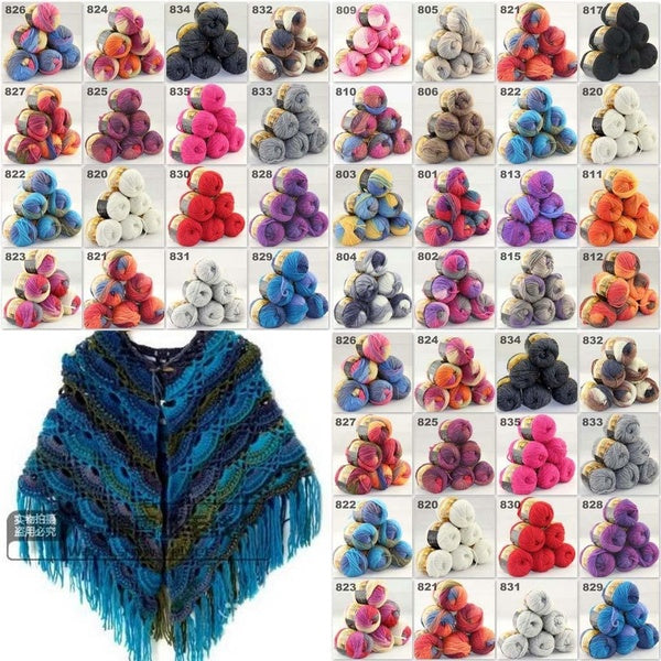 HOT! Sale 6ballsX50g Colorful Hand Knitting DIY Scarf Wool Wrap Sweater Yarn Chunky Yarn Super Soft Warm Professional sales of yarn, please pay atten