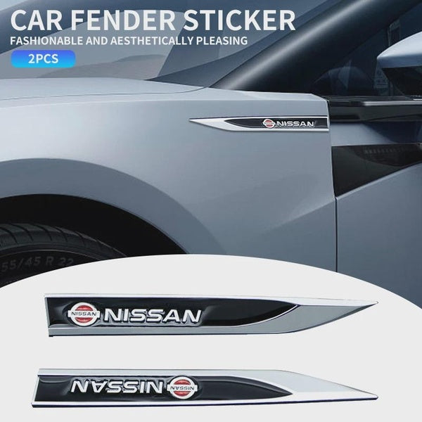 1 paire d'autocollants 3D en métal pour ailes latérales de voiture, pour Nissan J10 X-Trail Qashqai Juke Leaf Micra NOTE Patrol Gadgets