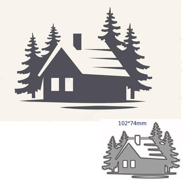 Christmas House Tree Metal Cutting Dies for Scrapbooking Album Paper Cards Decorative Crafts Embossing Die Cuts