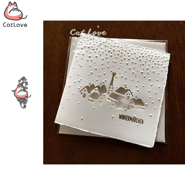 Village pays maison matrices de découpe en métal Scrapbooking pochoir découpes carte faisant artisanat décoratif gaufrage nouveaux matrices pour 2019