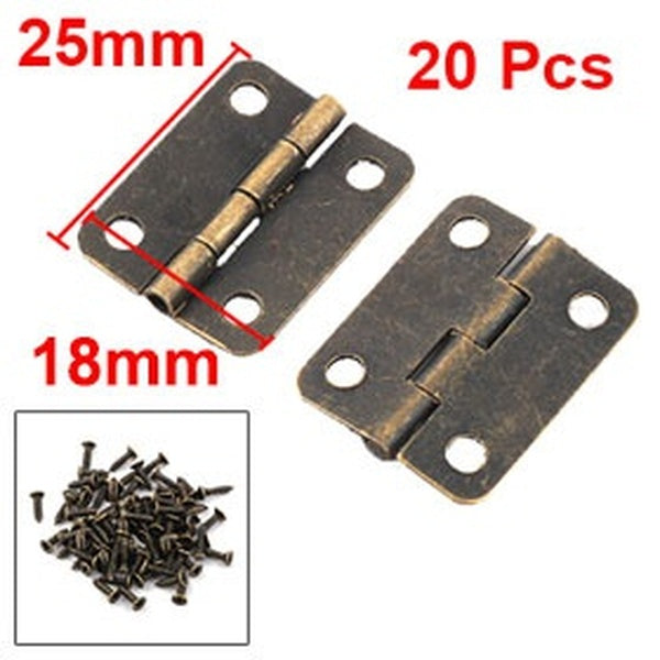 Household Hardware Metal Door Cabinet Folding Bearing Connect Hinge Bronze Tone 20pcs
