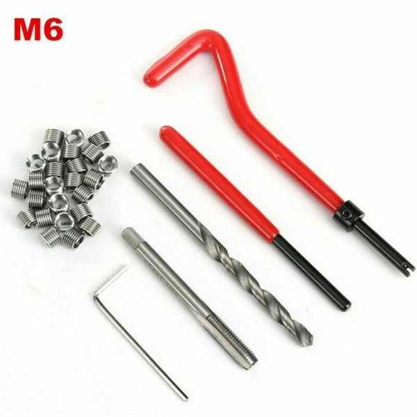 1 Set Thread Repair Set Kit Helicoil M6 Thread Inserts Taps & Drill BitsTools