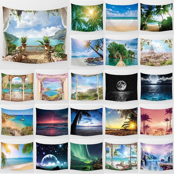 New fashion Large rectangle landscapes beauty tapestry Wall Hanging Printed home decoration wall art tapestry size M:150*130cm and size L: 200*150cm