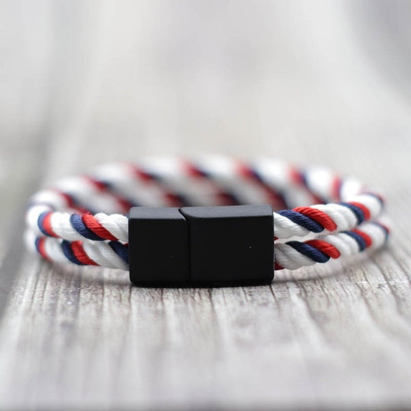 Simple Handmade String Bracelet Charms Black Magnetic Rope Braslet For Men Wristband Jewelry Pulseira Homme