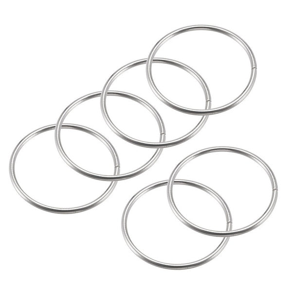 50mm(1.97") OD Métal O Ring Non-Souded Craft Hoops pour DIY Silver Tone 25pcs