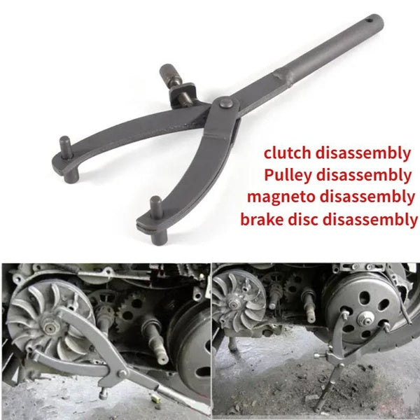 Y-type Motorcycle Scooter Flywheel Clamp Wrench Belt Puli Disc Magneto Clutch Disassembly and Fixing Tool