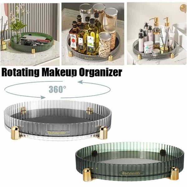 1PC 360 Large Capacity Rotating Rotating Makeup Perfume Organizer Clear Organizer Tray Cosmetic Organizer For Bathroom Vanity Countertops