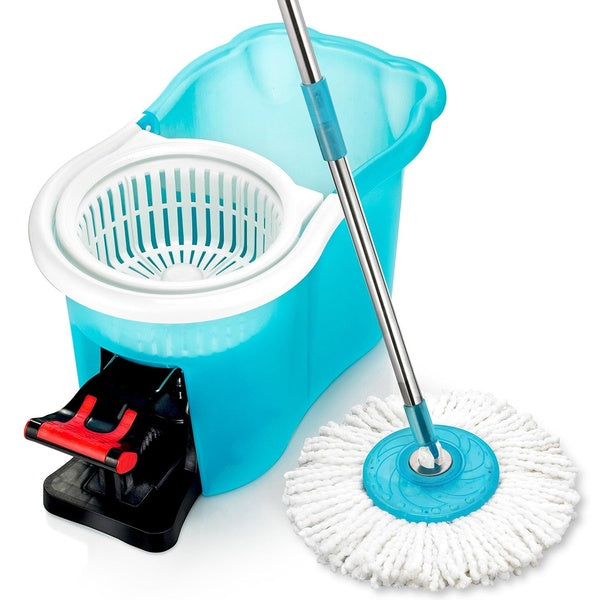 Hurricane Spin Mop Home Cleaning System by BulbHead, Floor Mop with Bucket Hardwood Floor Cleaner