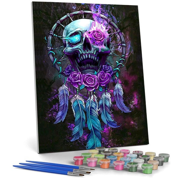 （Skeleton）FIYO Diy Oil Paint by Numbers Kits for Adults and Kids Beginner on Canvas Fashion Oil Painting Wall Art for Gift( No Frame )
