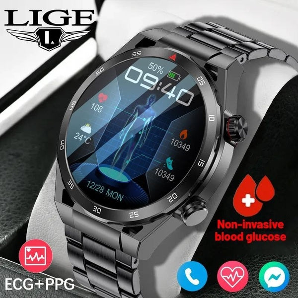 LIGE ECG + PPG montre intelligente hommes montre intelligente 2023 moniteur de suivi HPV Bluetooth appel Sport Fitness hommes Smartwatch pour Xiaomi