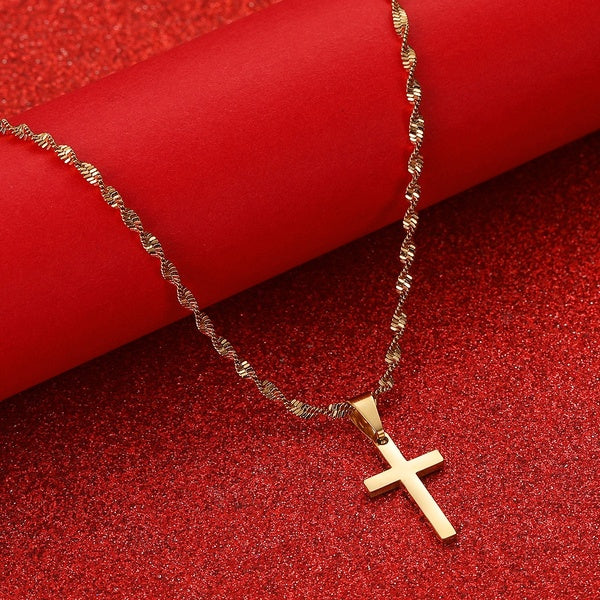 Small Cross Necklaces for Women Charms Cross Pendant Chain Gold Color Crosses Jewelry Small Jesus Necklaces Girls
