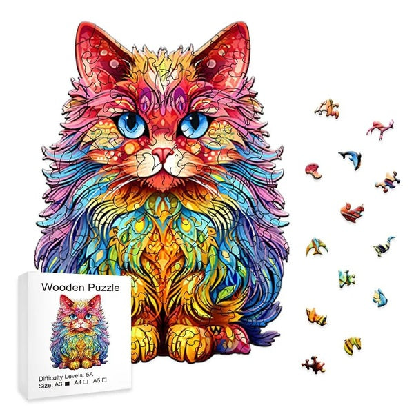 Chat persan - Puzzles en bois pour joueurs avancés - Diverses formes spéciales créatives, cadeaux créatifs pour garçons et filles