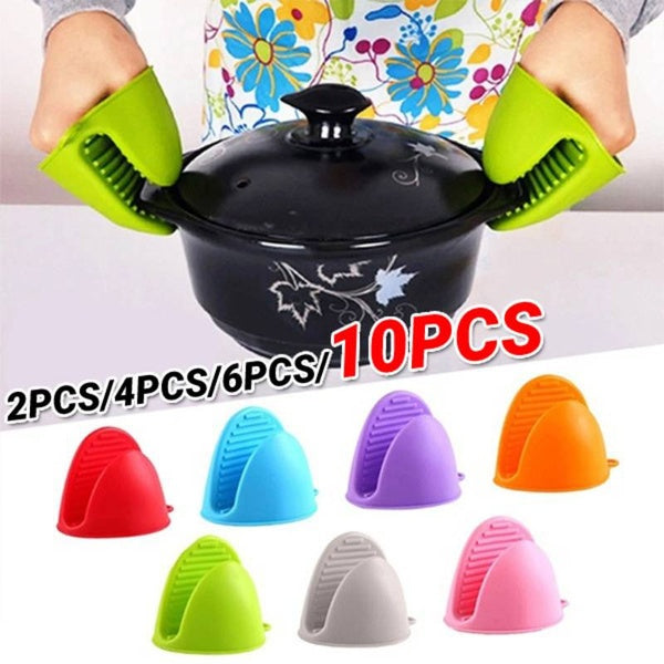2pcs-4pcs-6pcs-10pcs High Quality Kitchen Baking Silica Gel Heat Insulation Clip Anti Scalding Non Slip Gloves Household Bowl Oven Microwave Oven