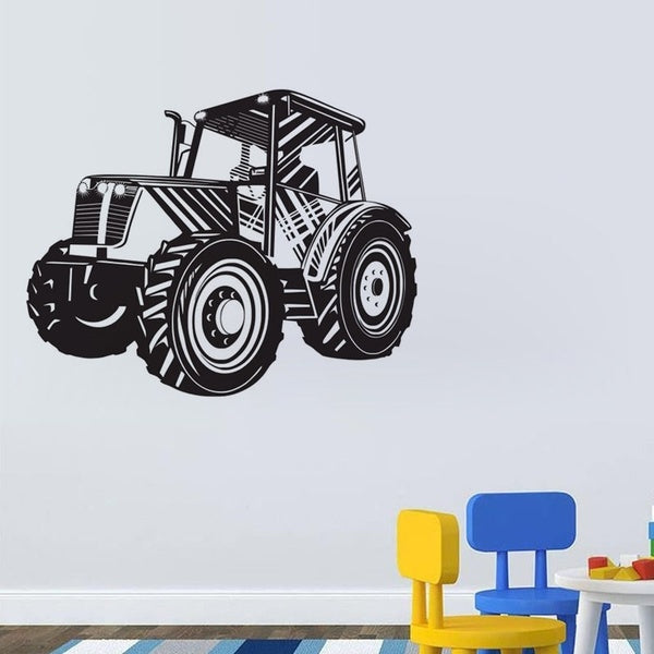 Driving Tractor Transport Wall Decal Vinyl Removable Self Adhesive Home Decor Wall Sticker Car Hollow Out