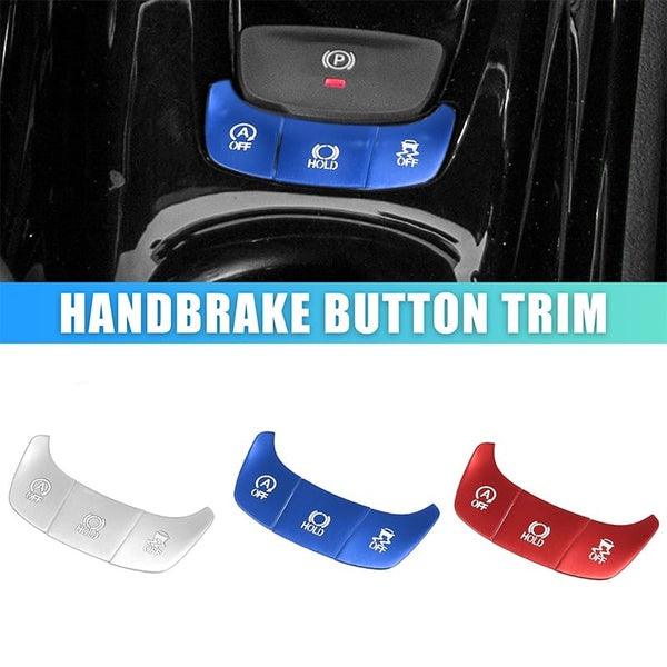 3pcs Car Interior Aluminum Alloy Electronic Handbrake Button Decoration Stickers Decal Frame Cover Trim Accessories for Toyota CHR 2017-2021 Red-Blue