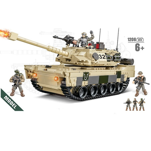 World War II Military Series Army Abrams Main Battle Tank Collection Model Building Blocks Educational Toys Christmas Gifts