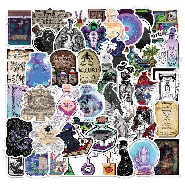 10-50pcs Vintage Apothecary Pharmacist Stickers potion bottle graffiti Stickers for DIY Luggage Laptop Skateboard Motorcycle Bicycle Stickers