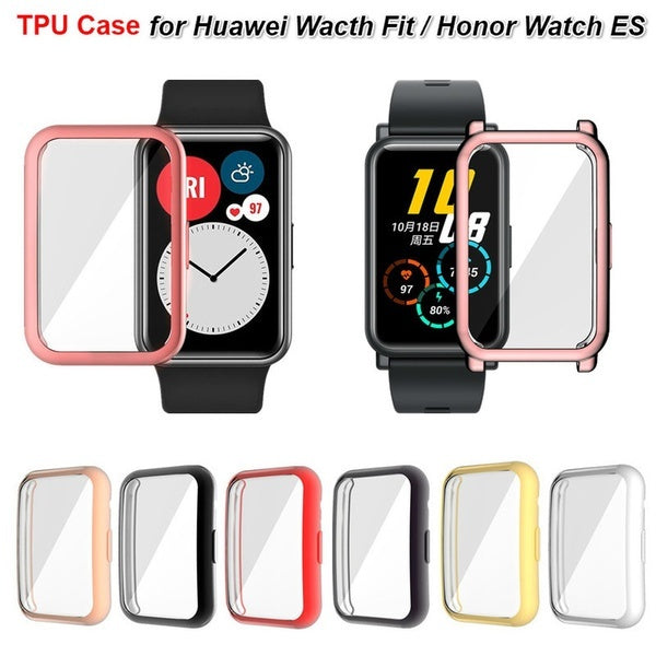 Couverture plaquée pour Huawei montre ajustement étui Smartwatch accessoires TPU pare-chocs tout autour protecteur d'écran Huawei montre ajustement 2