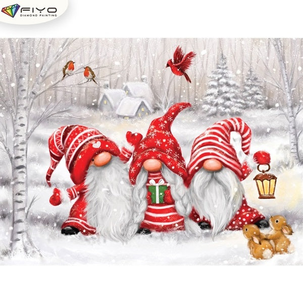 Little old man in red DIY 5D Diamond Painting Full Diamond Band Number Kit Home and Kitchen Fashion Diamond Painting Canvas Picture Wall Decor Gifts