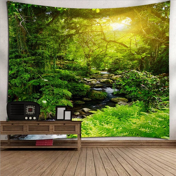 (95*73cm-150*100cm-150*130cm-150*200cm-230*150cm-230*180cm)Tapestry Art Forest Print Tapestry Wall Hanging Tapestry Home Room Bedspread Decoration