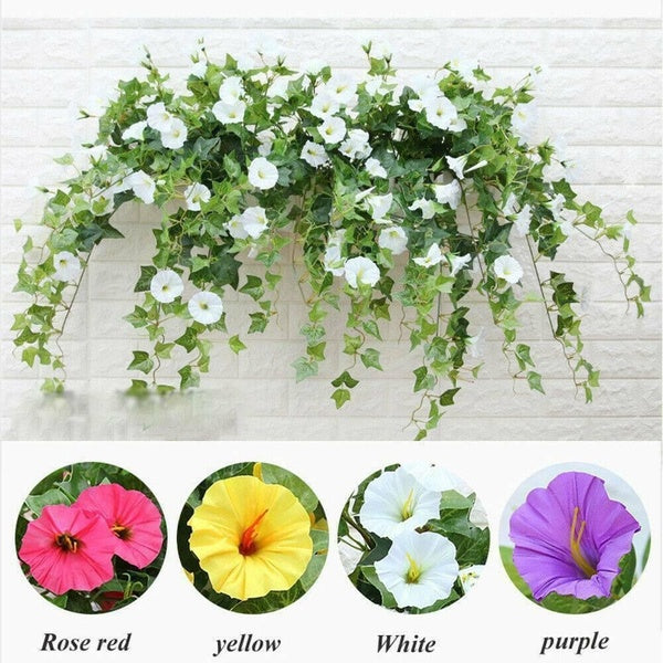 Artificial Flowers Fake Morning Glory Fake Flower Faux Plastic Plants for Wedding Home Party Office Table Decoration Bulk