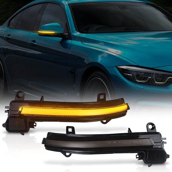 2x Flowing Turn Signal Light Side Mirror Marker Indicator For BMW 1 2 3 4 Series F20 F30 F31 F21 F22 F23 F32 F33 F34 X1 E84