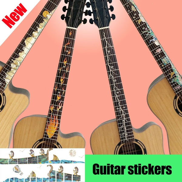 HELLOGUITAR Universal Guitar Fingerboard Sticker Guitar Sticker Decorative Decals Electro Acoustic Guitar Fingerboard Sticker