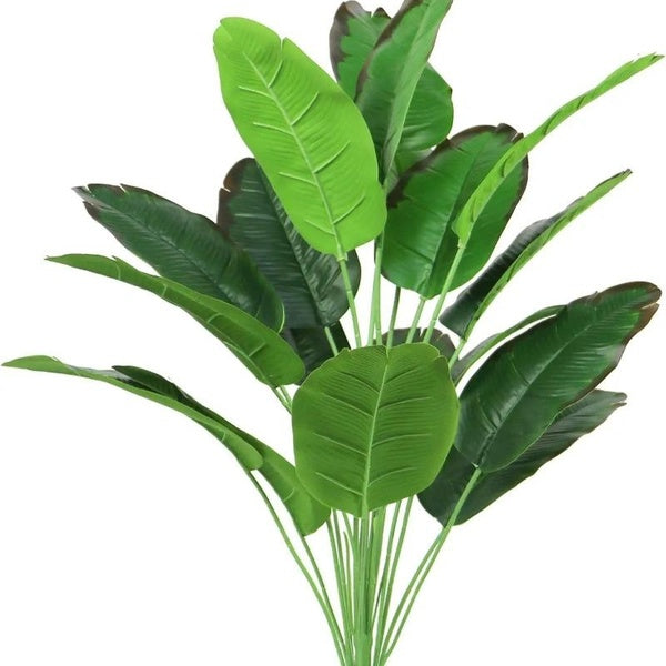 Artificial Palm Plants Banana Leaves Faux Platic Turtle Leaf 32 Inch Tropical Large Bird of Paradise Tree Leaves