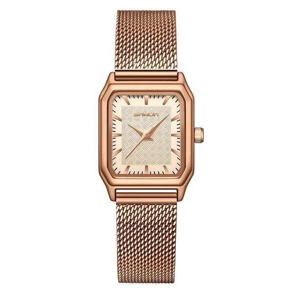 SANDA Marque 1121 Montre de luxe légère et élégante pour femmes Design unique de cadran carré minimaliste Montre à quartz pour femmes