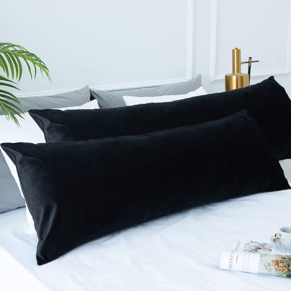 2pcs Velvet Lumbar Cushion Throw Pillowcase Decoration Cover Waist Decor Home Comfortable 40x80-40x40