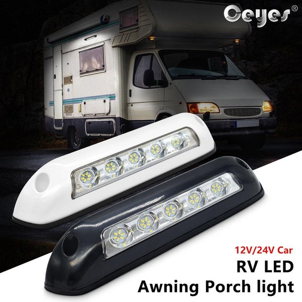 Ceyes 12V-24V RV Porch Lamp, Waterproof High Brightness LED Awning Porch Light For Motorhome Caravan Interior Wall Lamps Light Bar RV Van Camper Trai