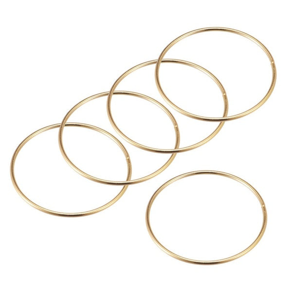 75mm(2.95") OD Métal O Ring Non-Welded Craft Hoops pour DIY Gold Tone 5pcs