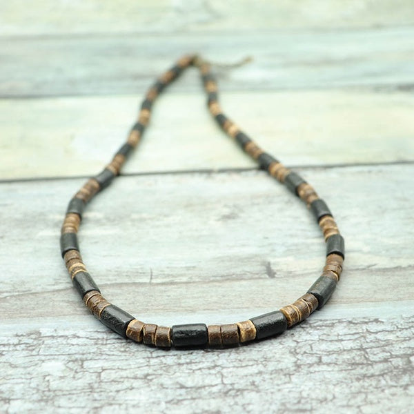 Boho Vintage Handmade Wooden Short Necklace Handmade Choker Neckless For Men Gothic Jewelry Collier Homme