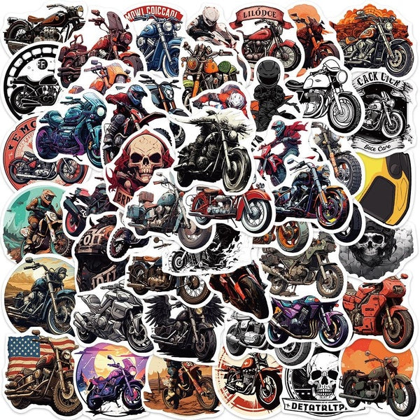 10-50pcs Cool Skeleton Motorcycle Stickers graffiti Stickers for DIY Luggage Laptop Skateboard Motorcycle Bicycle Stickers