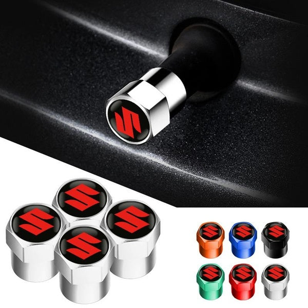 4pcs-set Car Styling 4Pcs Metal Wheel Tire Valve Caps Stem Case For Suzuki Grand Vitara Sx4 Swift Alto Jimny