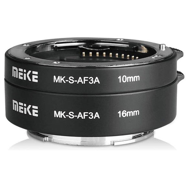 MEIKE MK-S-AF3A Anneau adaptateur de tube d'extension macro en métal à mise au point automatique (10 mm + 16 mm) pour Sony