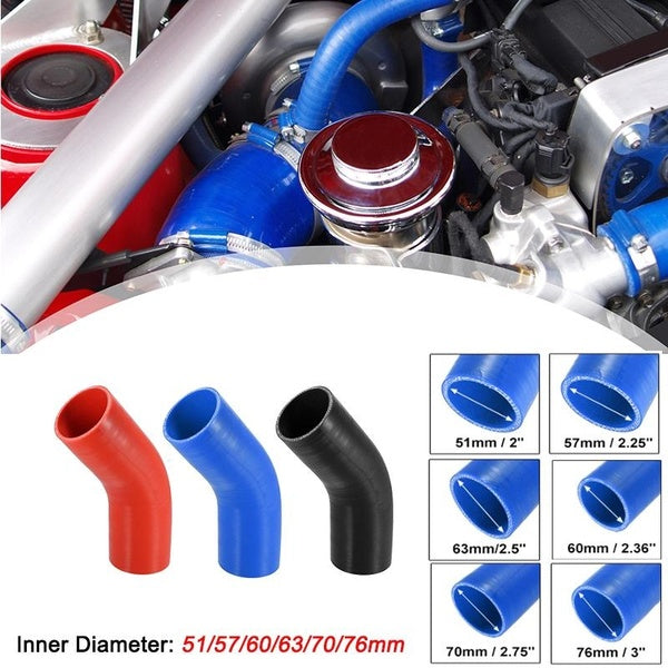 X AUTOHAUX 45 Degree Silicone Reducer Hose Silicone Hose Coupler Intercooler Tube for Car Intercooler Intake Piping 51mm-57mm-60mm-63mm-70mm-76mm ID