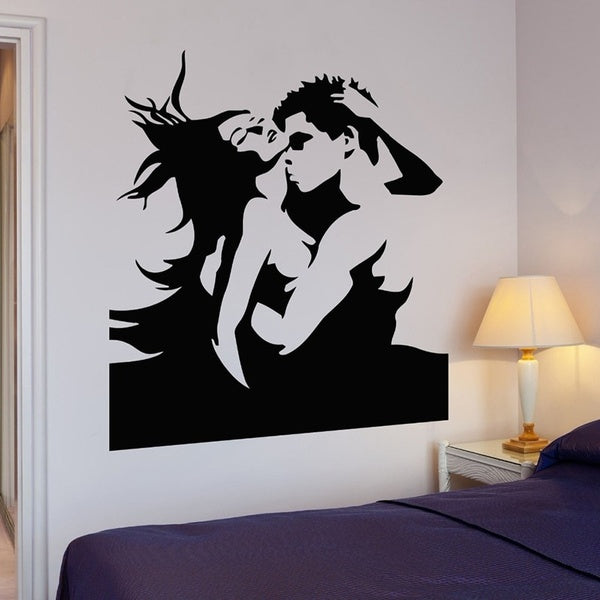 Fashion Wall Stickers Bedroom Love Romance Passion Kiss Vinyl Decal Modern Wall Decals Home Decoration