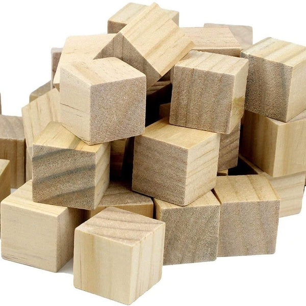 10 Pcs 1" Blank Wooden Cubes Wood Blocks for Baby Blocks Baby Shower DIY Crafts Carving Art Supplies