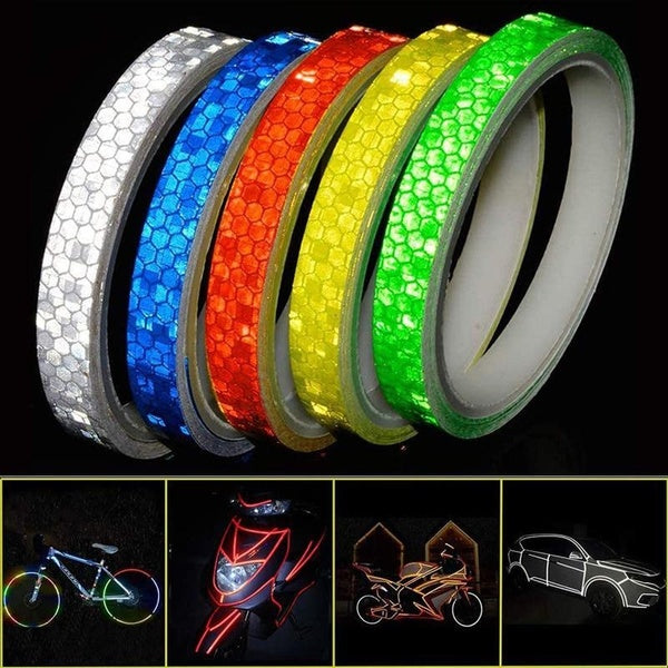 8 meters Reflective Tape 5 Colors, Safety Reflective Stickers, Waterproof Outdoor Bicycle Rim Reflector Tape, Thin Reflective Sticker Rolls for Bikes