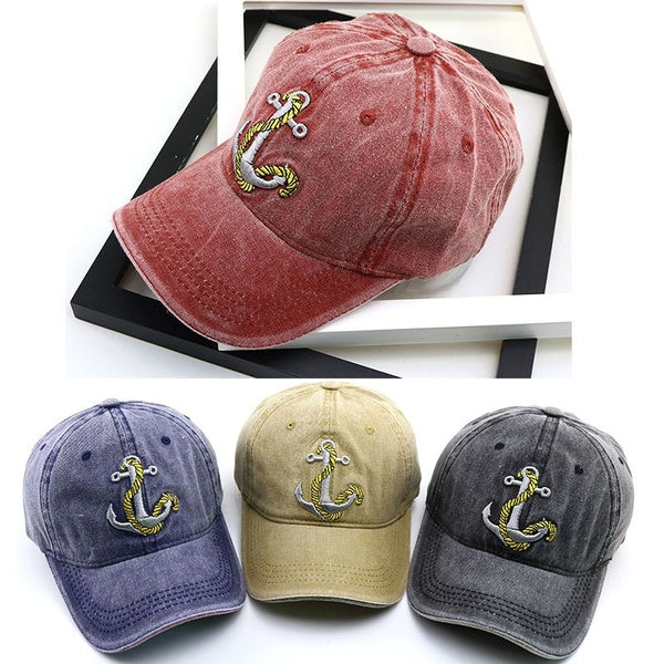 Anchor baseball cap men's and women's fashion casual cap outdoor cap water wash cap pirate cap