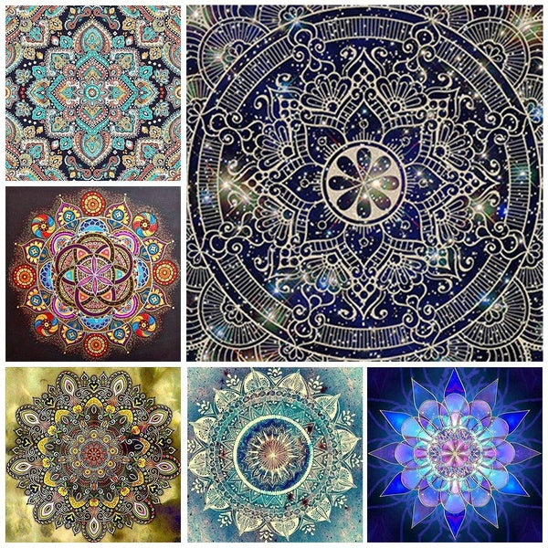 DIY 5D Mandala Diamond Painting Full Drill with Number Kits Home and Kitchen Fashion Crystal Rhinestone Cross Stitch Embroidery Paintings Canvas Pict