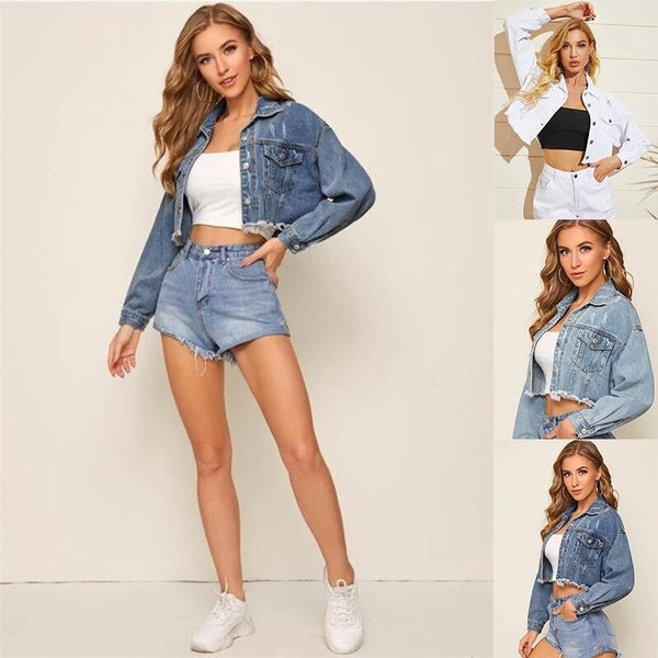 New Fashion Arrival Women Denim Jackets Vintage Casual Coat Female Jean Jacket for Outerwear Women Basic Coats with Pocket