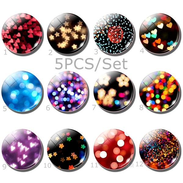 Verre de couleur Cabochon bricolage fournitures d'artisanat rond 5 pièces-ensemble 25mm artisanat résultats de bijoux composants