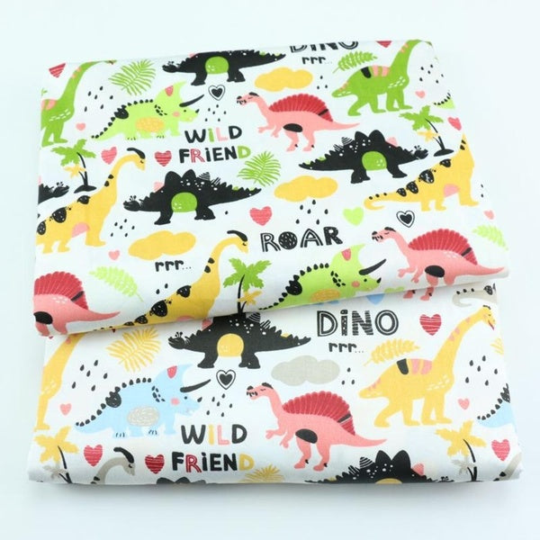Children's Cartoon Dinosaur Printing Fabric Nursery Baby Children Bed Sheet Quilt Sleeping Bag Cotton Woven Fabric