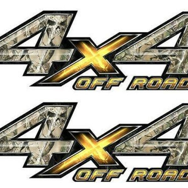 2Pcs 4x4 OFF ROAD Truck Decals Skull Camo Truck Side Vinyl Graphics 10"