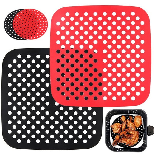1pc Silicone Air Fryer Liner Steamer Pad 7.5-8-8.5-9 Inch Non Stick Air Fryer Accessory Kitchen Desserts Baking Liner Cooking Utensils Reusable Round